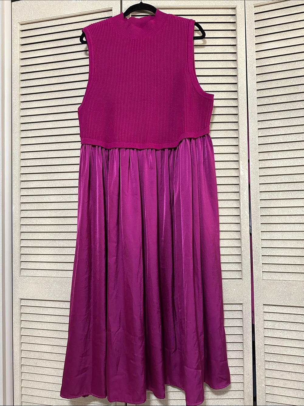 Eloquii Sleeveless Magenta Knit-Top Dress